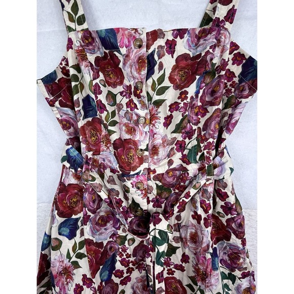 Baltic Born Sz L Multicolor Floral Front Button Tie Pockets Zariah Romper NWT - Picture 7 of 16